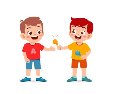 Kids Sharing Candy Illustrations Royalty Free Vector Graphics And Clip