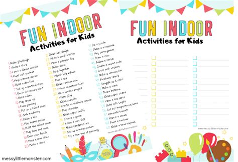 Fun And Easy Indoor Activities For Kids Messy Little Monster