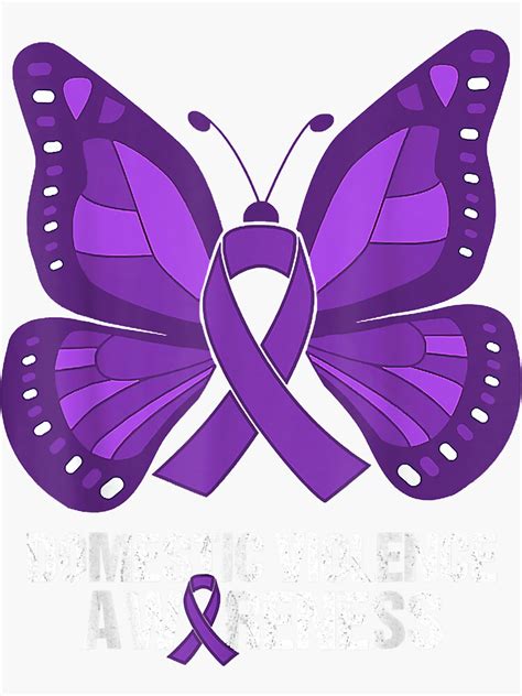 Domestic Violence Awareness Butterfly Purple Ribbon Support Copy