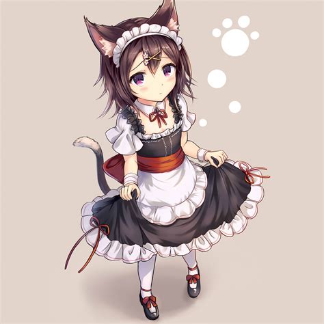 Download 2248x2248 Wallpaper Cute Anime Girl Maid Elf