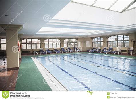 Large Indoor Swimming Pool With Skylight Stock Image