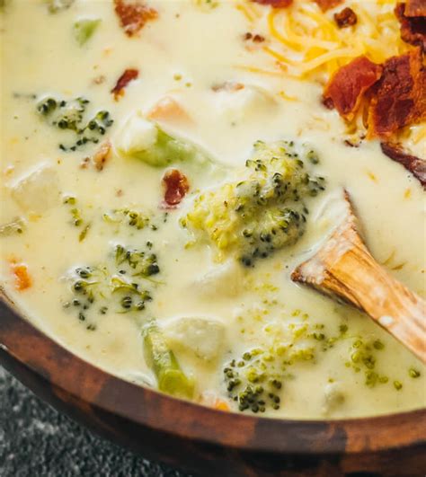 Easy Broccoli Cheddar Soup With Bacon Savory Tooth
