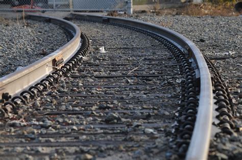 Curved Railroad Tracks Free Stock Photo Public Domain Pictures