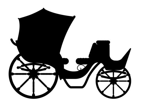 Carriage For Transportation Of People Black Outline Silhouette Vector