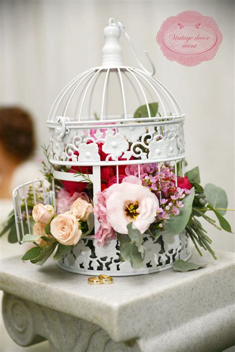 White Wedding Bird Cage Flowers Wedding Birdcage Vintage Wedding