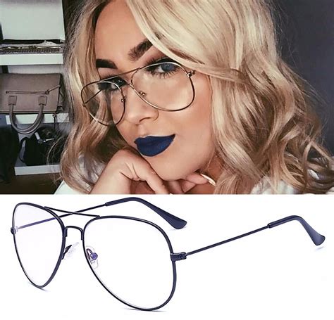 uk metal frame aviator pilot clear lenses fashion accessory glasses mens women s ebay