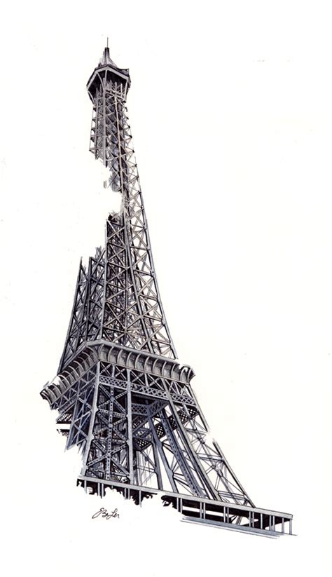 Watercolor Painting La Tour Eiffel Eiffel Tower Art Print Fine Art