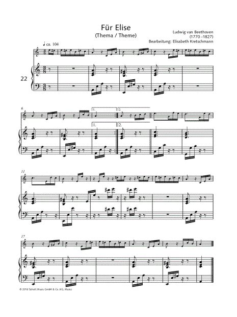 Elisabeth Kretschmann Für Elise Recorder And Piano Sheet Music In A Minor Download And Print