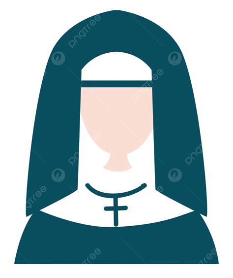Silhouette Of Missionary Nun Vector Or Color Illustration Christ