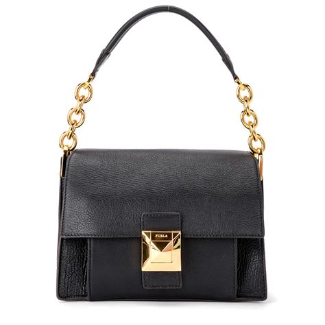 Furla Diva S Mini Shoulder Bag In Black Leather Modesens