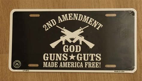Kentekenplaat 2nd Amendment God Guns Guts