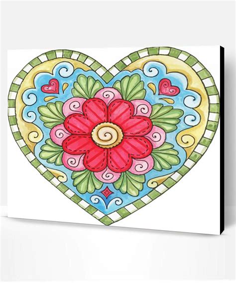 Aesthetic Floral Mandala Heart Paint By Numbers Paint By Numbers Pro