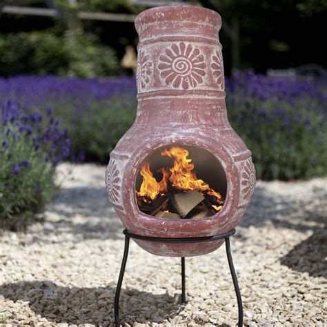 Red Clay Chiminea Wood Burning Patio Heater Red Clay Clay Chiminea