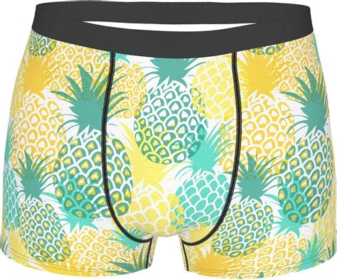 Mens Boxer Briefs Tropical Pineapples Underwear Breathable Boxer Briefs
