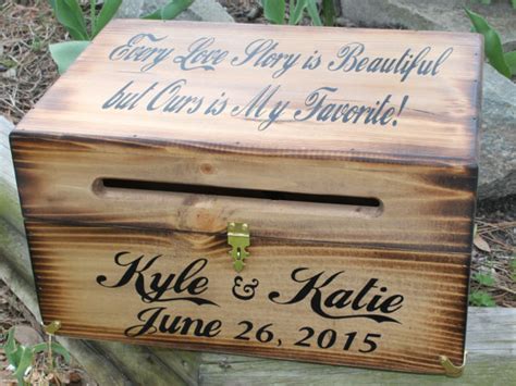 Large Rustic Wedding Card Box Keepsake Chest Every Love Story Etsy