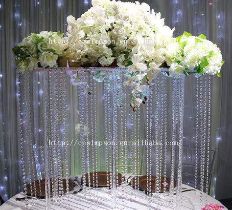 Tall Square Acrylic Centerpiececrystal Wedding Flower Stand Buy