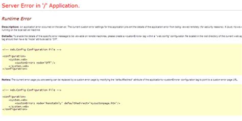 Disable Asp Net Custom Errors In Web Config Heelpbook