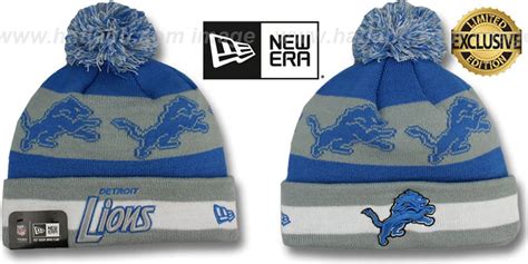 10 x 7.7 x 1.4 inches; Detroit Lions REPEATER SCRIPT Knit Beanie Hat by New Era