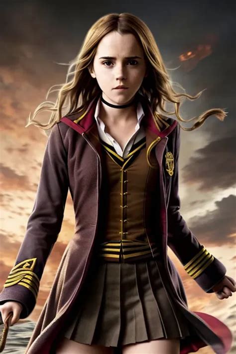 Dopamine Girl An Adult Emma Watson As Hermione Granger Wearing Her Hogwarts Uniform Kmx86mb6zy6