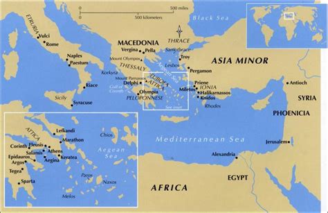 Ancient Greece Map Mediterranean Sea