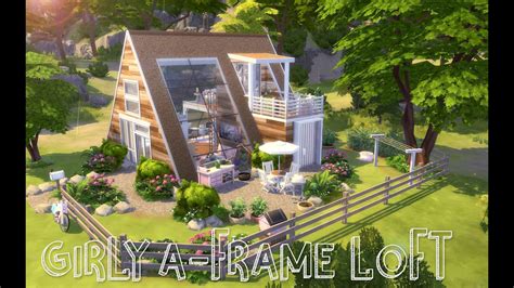 Girly Eco A Frame Loft The Sims 4 Tiny House Speed Build No Cc 🍓