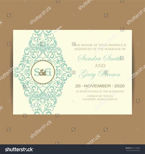 Beautiful Wedding Invitation Card Stock Vector 351159065 Shutterstock
