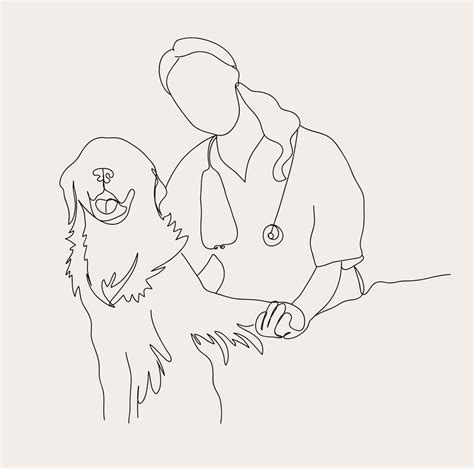 Veterinary Line Art Vet Office Outline Drawing Clinic Animal Hospital