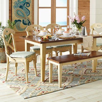 5pc kitchen dinette, drop leaf pedestal table + 4 padded dining chairs light oak. I so love this table! It's the Carmichael dining table ...