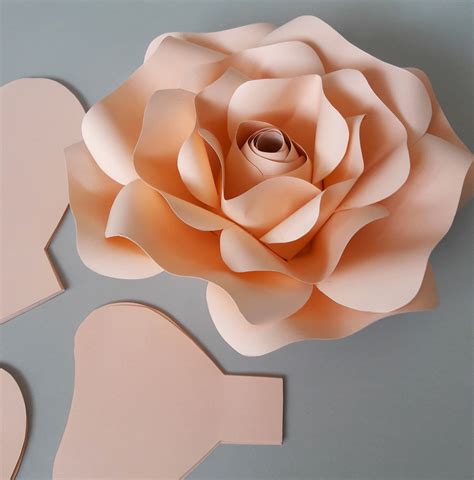 Maybe you would like to learn more about one of these? Template N°4 • Medium Paper Rose in Light Coral by PAPER ...