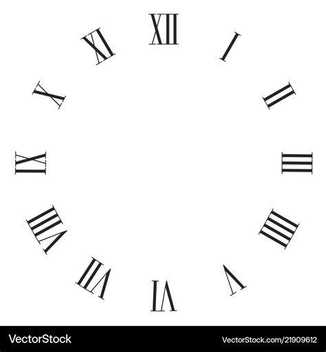 Vintage Roman Numerals Clock Face Isolated Vector Image