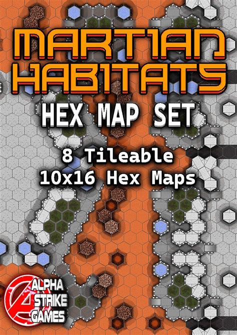 Martian Habitats Hex Map Set Alpha Strike Games Limited Hex Maps