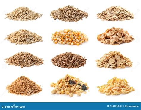 Set With Different Cereal Grains Stock Image Image Of Collection