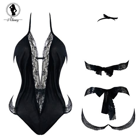 Aliexpress Com Buy ALINRY Sexy Lingerie Hot Women Black Lace Teddy