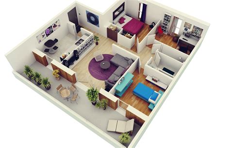 With the dining room, kitchen, and great room all open to one another, you are able to have flexibility when it comes to arrangements and use of space. 50 Three "3" Bedroom Apartment/House Plans | Architecture ...