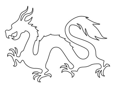 Chinese Dragon Pattern Use The Printable Outline For Crafts Creating