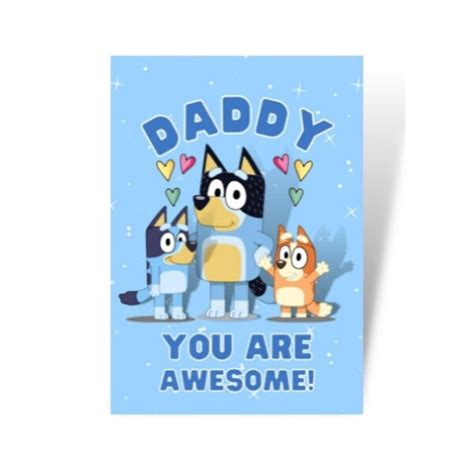 Bluey Father Card For Father Etsy Uk