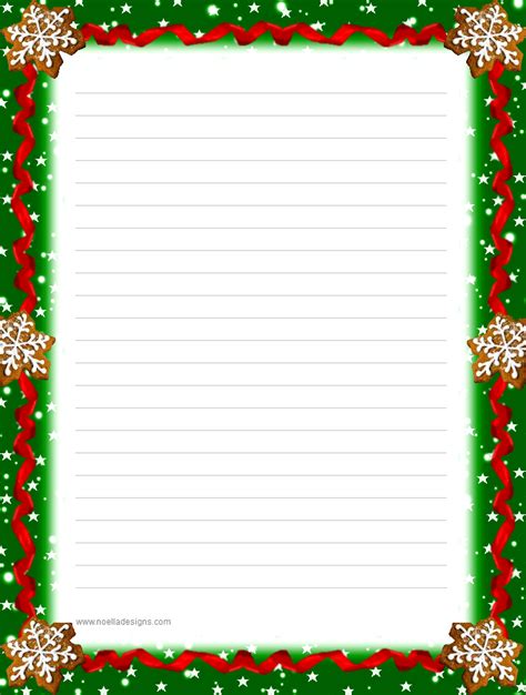 Free Printable Lined Christmas Stationery