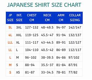 Japan Shirt Size Chart Conversion
