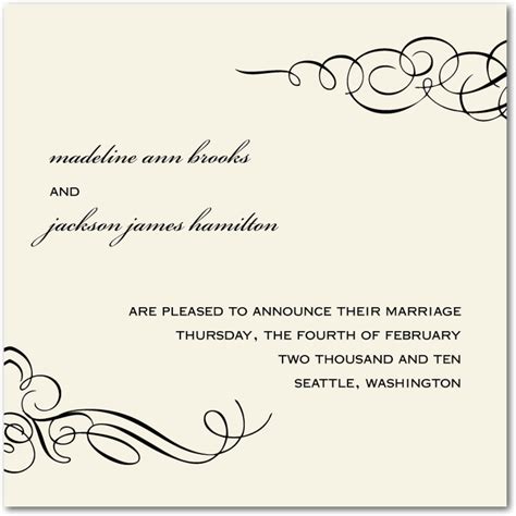 Ornamental Scrolllinen Wedding Announcements Wedding Announcements