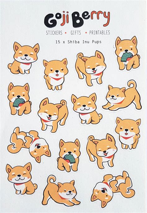 Shiba Inu Stickers Shiba Sticker Pack Cute Dog Stickers T Idea