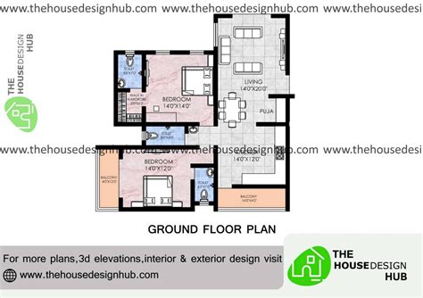 36 X 40 Ft 2 Bhk Bungalow House Design Under 1500 Sq Ft The House