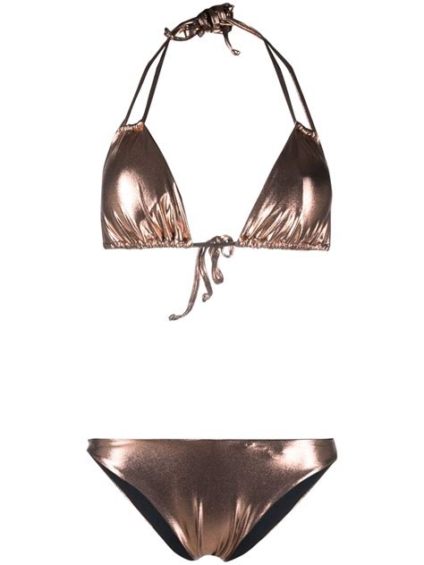 antonella rizza mini sey metallic bikini in gold modesens