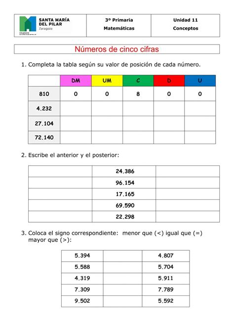 Ficha Online De Numeración Para Tercero De Primaria Puedes Hacer Los