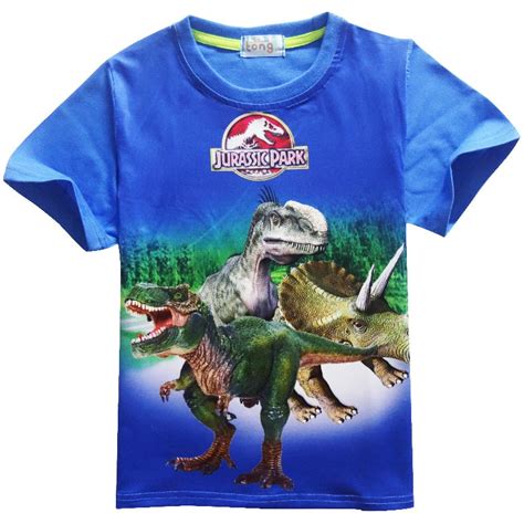 New Jurassic World Dinosaur Boys T Shirt Summer Baby Kids Roblox Tops