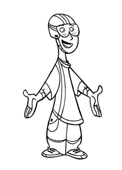 Ron Wearing Safety Helmet In Kim Possible Coloring Pages