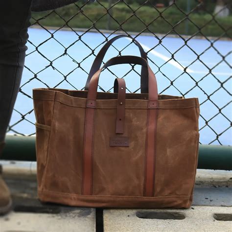 Changrong Custom Personalized Vintage Brown Womens Waxed Canvas Tote