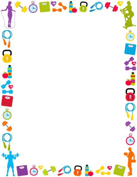 Fitness Border Clip Art Borders Page Borders Borders And Frames