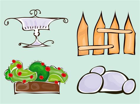 Do you see your own home with a driveway and paths that twinkle like fairy lights every night? Cartoon Garden Vectors Vector Art & Graphics | freevector.com