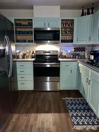 Kitchen Mint Appliances Stainless Steel Cabinets