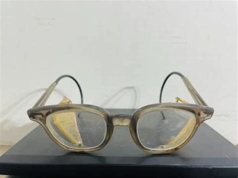 Vintage Round Glass Safety Glasses With Side Shields Mesh Net Steampunk 2450 Picclick